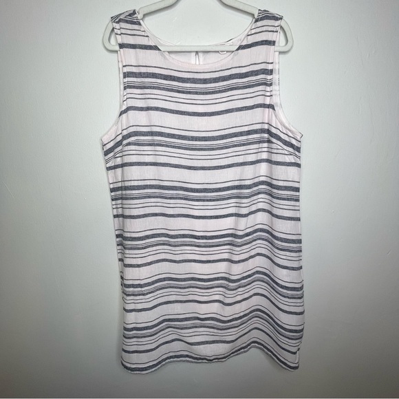 BEACHLUNCHLOUNGE Alina Striped Linen‎ Blend Shift Dress XL Summer Beach - Picture 4 of 13